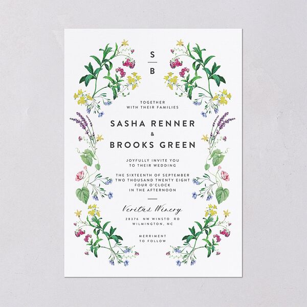 Enchanted Wildflower Wedding Invitations Sheer Lilac Signature Blank No Standard