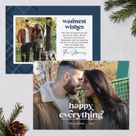 Happy Holiday Holiday Cards Moody Blue Signature Blank Landscape Standard