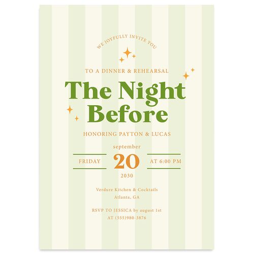 Colorful Retro Stripes Rehearsal Dinner Invitations Sea Foam Signature Blank Standard