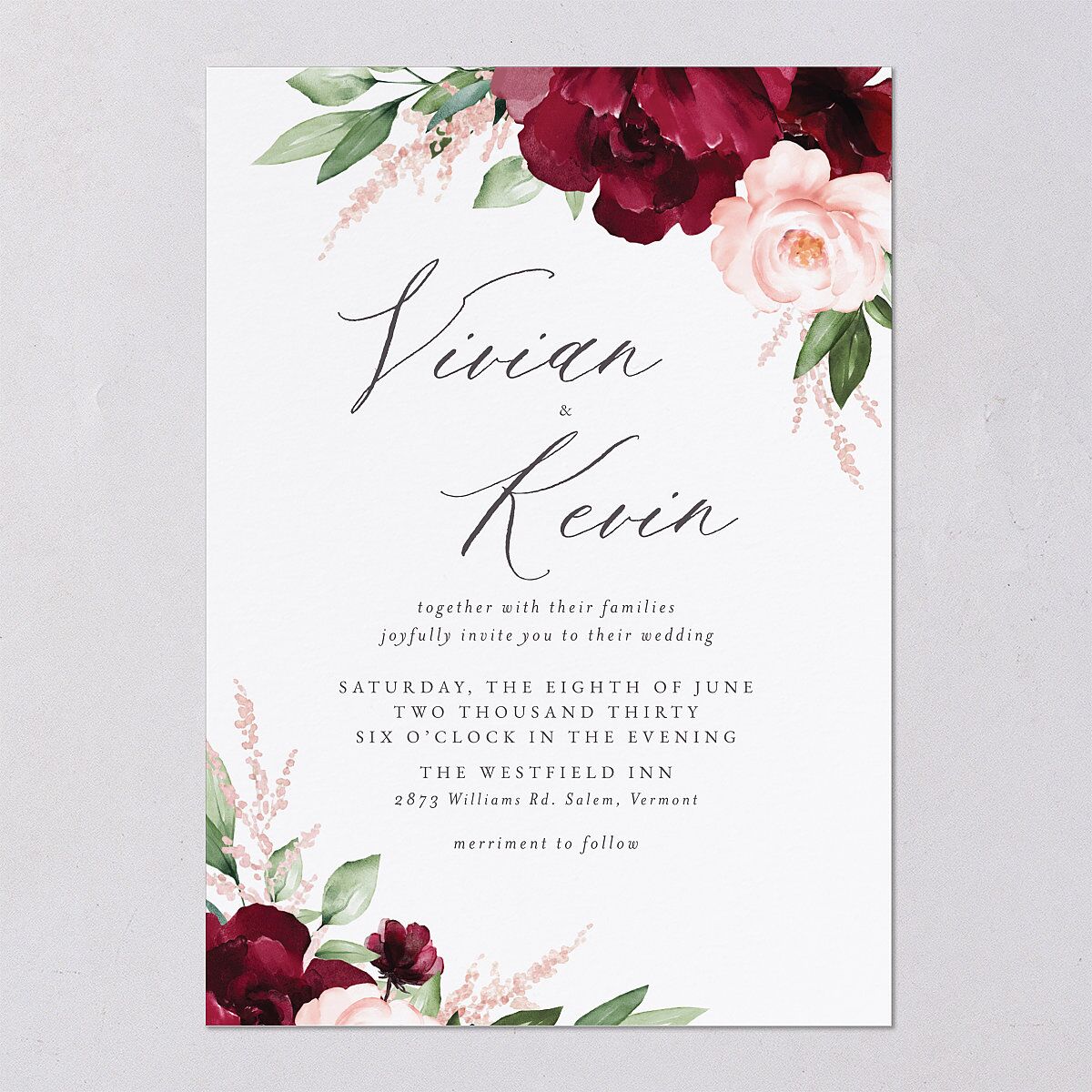 Beloved Floral Wedding Invitations — view 9