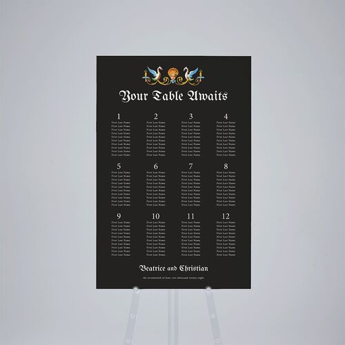 Medieval Renaissance Standard Seating Chart Large Charcoal Standard Outdoor Corrugated L Seating