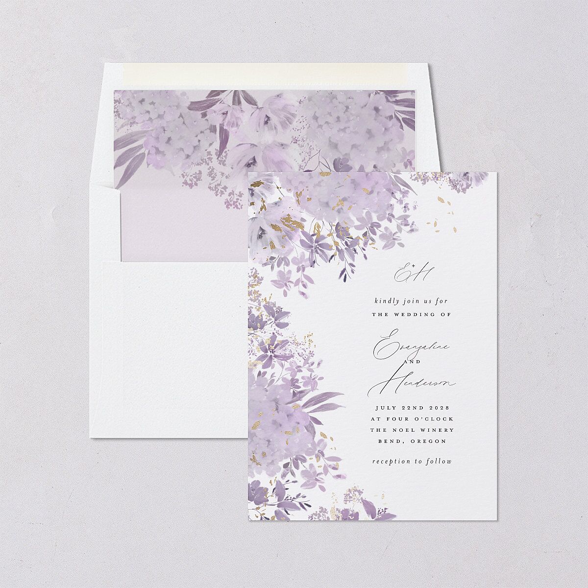 Monochrome Blooms Envelope Liners Standard Sheer Lilac Liner