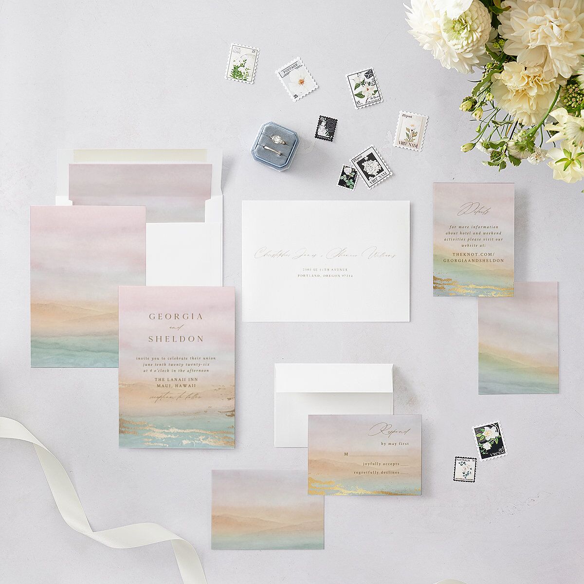 Ethereal Sunset Wedding Invitations — view 5