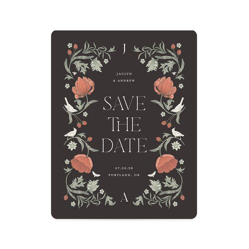 Crafted Garden Save The Date Magnets Charcoal Magnet Paper