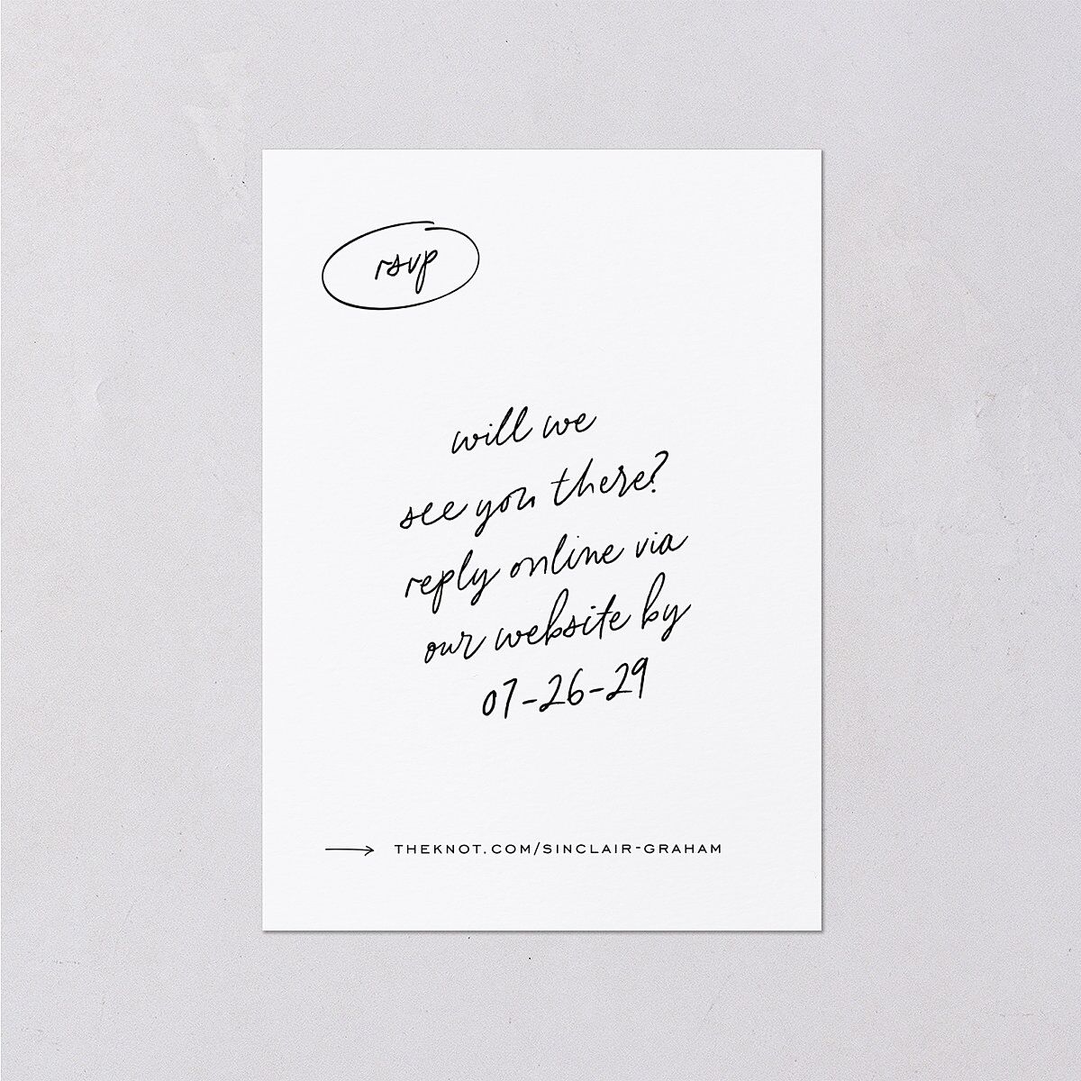 Sunny Day Modern Script Wedding Response Cards Pure White Signature Standard