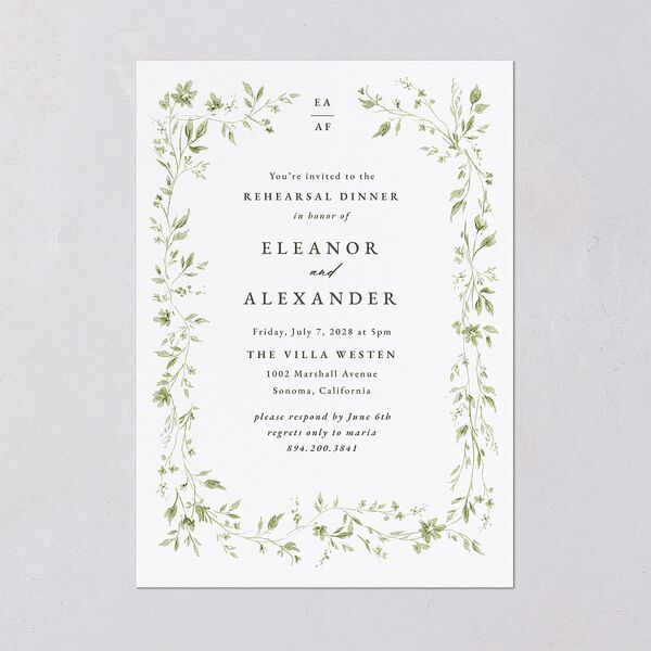 Timeless Floral Rehearsal Dinner Invitations Thyme Signature Blank Standard