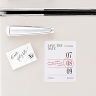 Modern Circled Calendar Date Save The Date Magnets Jewel Red Magnet Paper