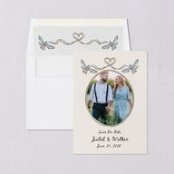 Watercolor Fairytale Trees Save the Date Cards Slate Signature smooth Blank Standard