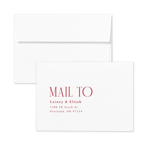 Editorial QR Response Card Envelopes True Red White Return Address Signature Standard