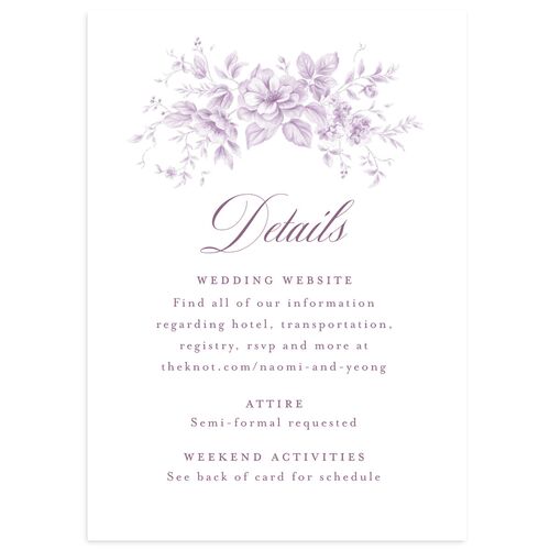 Vintage Florals Wedding Enclosure Cards Mauve Signature Standard