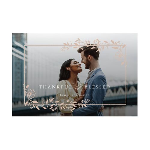 Delicate Vines Thank You Postcards Copper