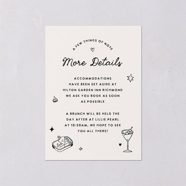 Hand Drawn Wedding Icons Photo Wedding Enclosure Cards Champagne Signature Standard