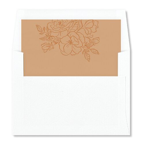 Vintage Botanical Sketch Envelope Liners Cinnamon Standard