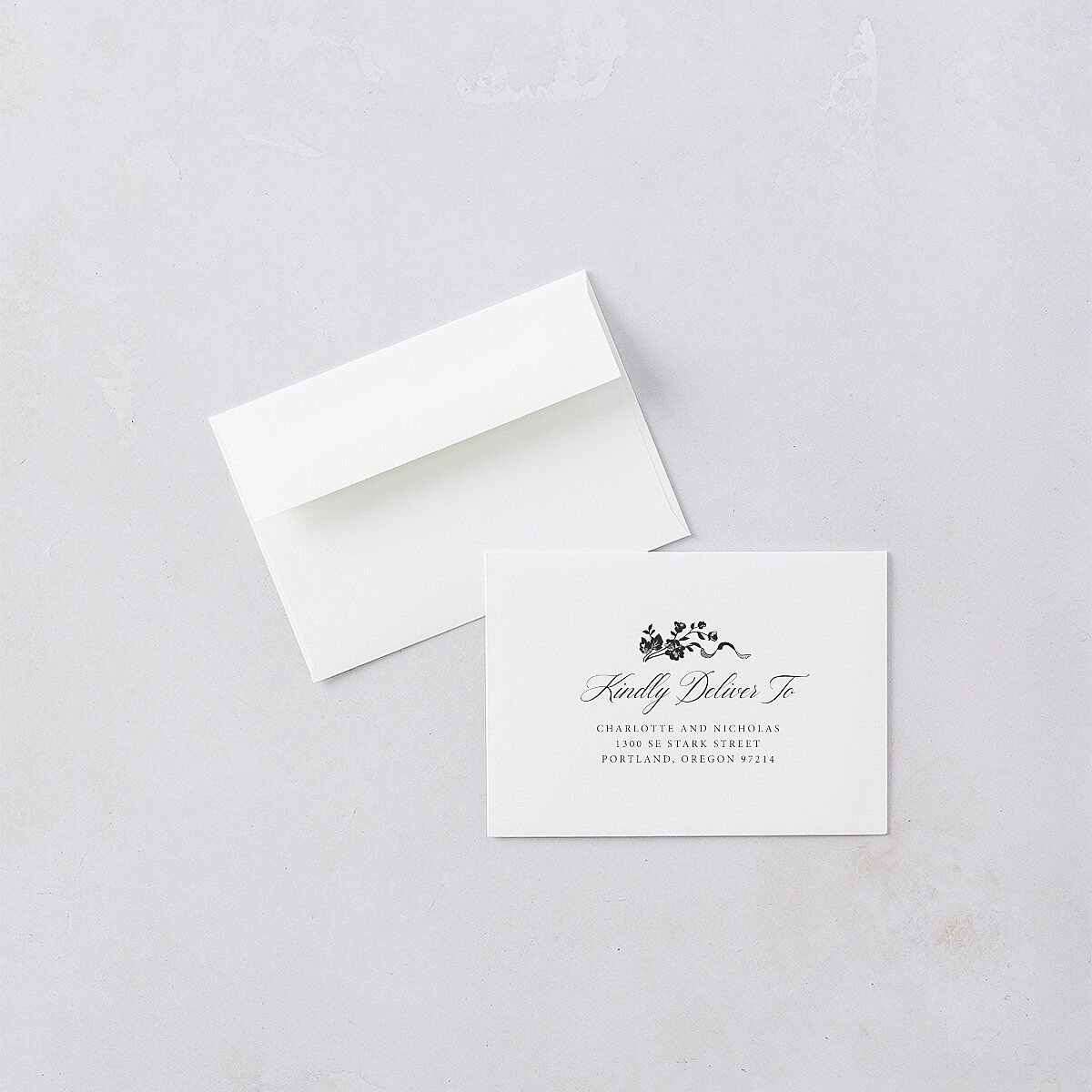 Old Money Botanical Wedding Response Cards Pure White Signature Standard