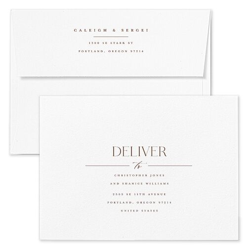 Elegant Frame Wedding Invitation Envelopes Terracotta Champagne Recipient Address Standard Signature