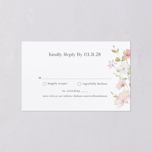Wildflower Photo All-in-One Wedding Invitations Peony Signature Light Both Recipient and Return Addresses No