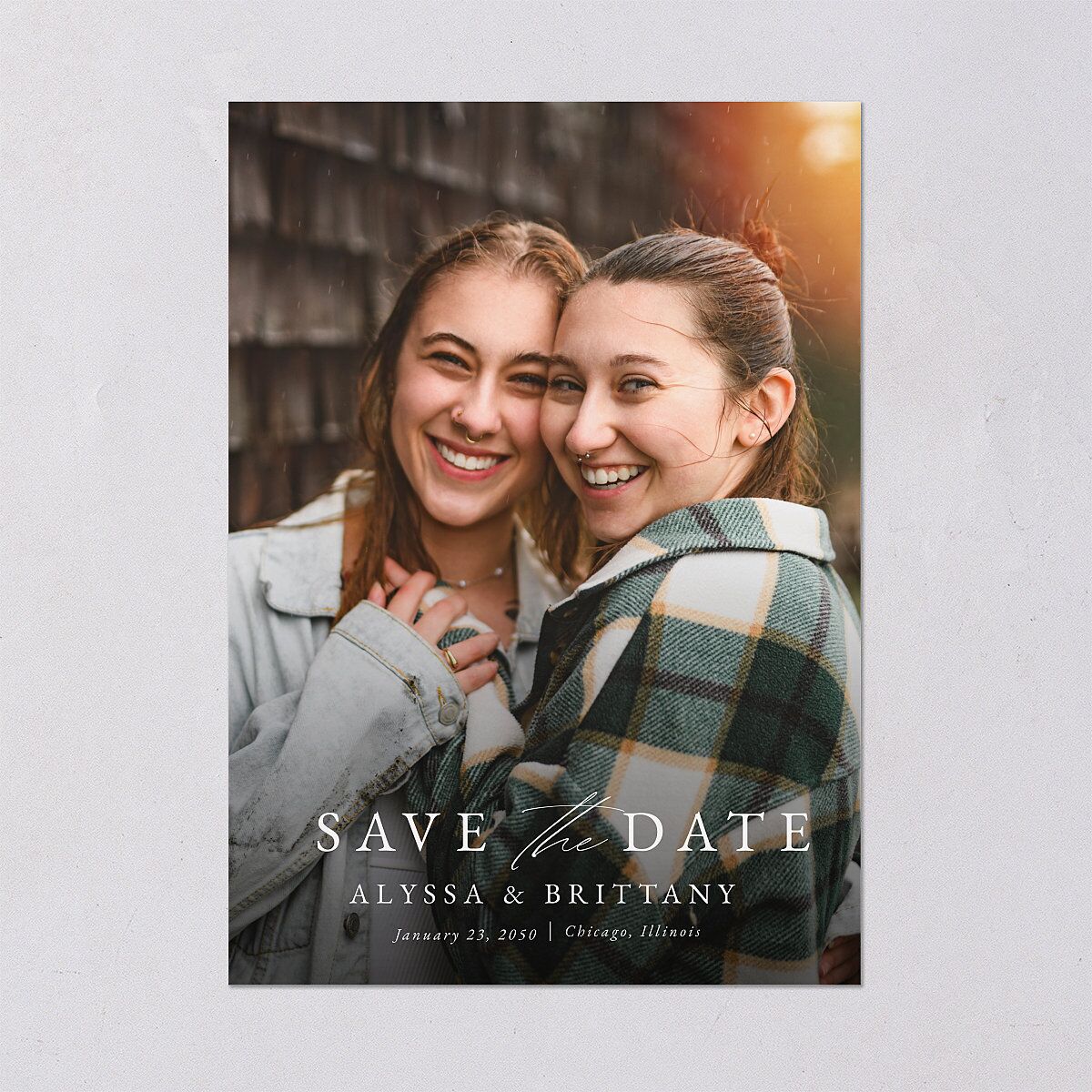 Greenery Laurel Save The Date Cards — view 2