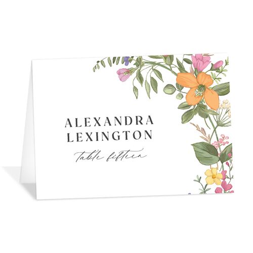 Whimsical Wildflower Garden Place Cards Daffodil Signature