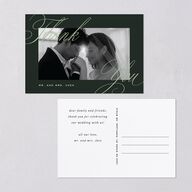 Classic Joyful Greeting Thank You Postcards Hunter Green