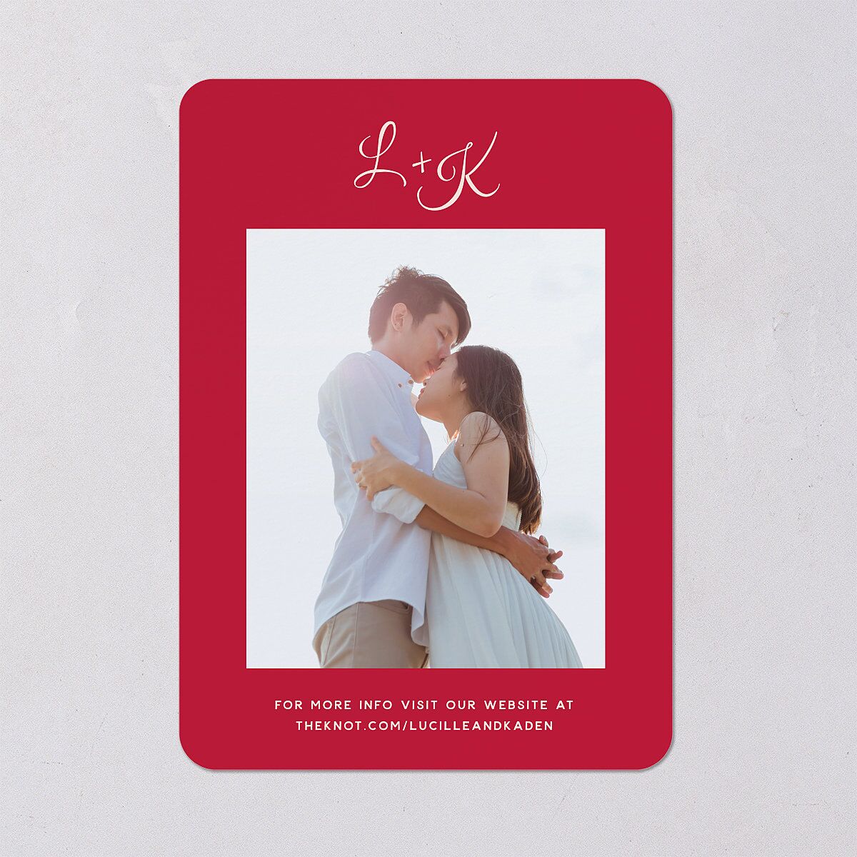 Vintage Heart Locket Save the Date Cards Crimson Signature smooth Blank No Rounded