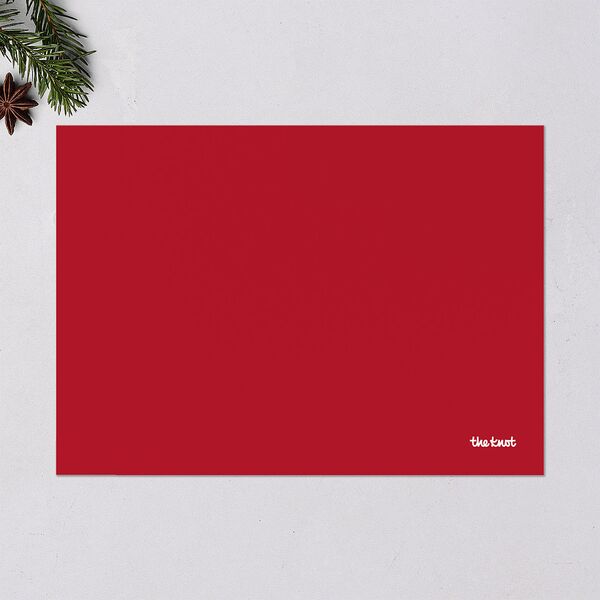 Joyful Script Holiday Cards Ruby Signature Blank Standard Landscape