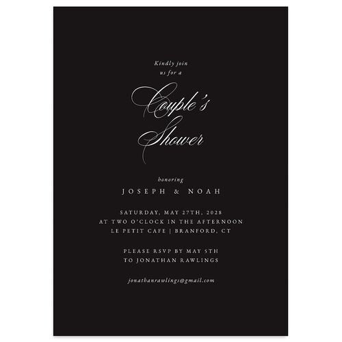 Formal Nautical Bridal Shower Invitations Midnight Signature Blank Standard