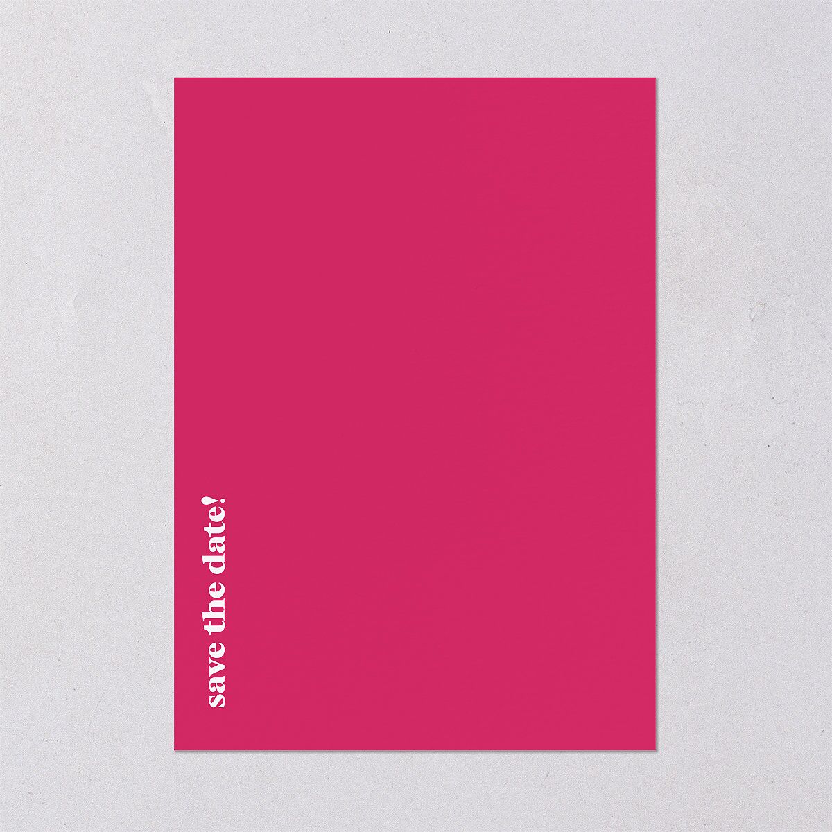 Vibrant Bold Save The Date Cards Hot Pink Signature smooth Blank No Standard