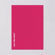 Vibrant Bold Save The Date Cards Hot Pink Signature smooth Blank No Standard
