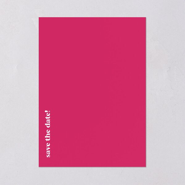 Vibrant Bold Save The Date Cards Hot Pink Signature smooth Blank No Standard