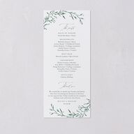 Illustrated Vines Wedding Programs Hunter Green Signature