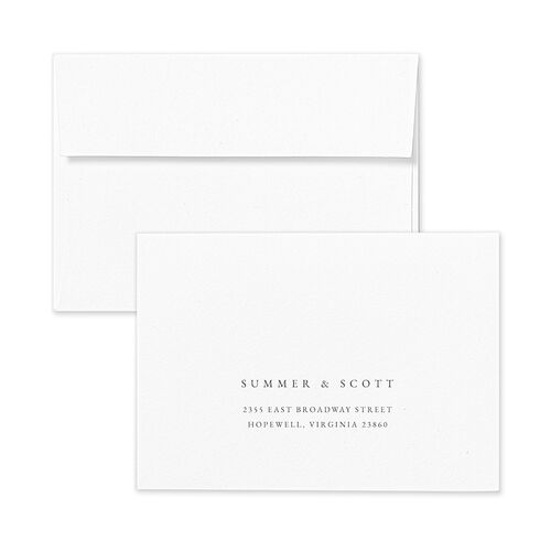 Delicate Greenery Wedding Response Card Standard Envelopes White Pure White Return Address Signature Standard
