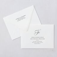 We're Engaged Calligraphy Engagement Party Invitation Euro Envelopes White Champagne Both Recipient and Return Addresses Luxe Signature
