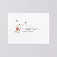 Delicate Wildflower All-in-One Wedding Invitations Peach Pink Signature Light Both Recipient and Return Addresses No