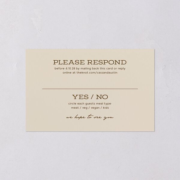 Southwestern Nouveau All-in-One Wedding Invitations Umber Signature Light Both Recipient and Return Addresses No