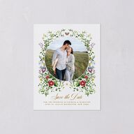 Opulent Garden Save the Date Petite Cards Scottish Green Signature smooth Blank No Standard