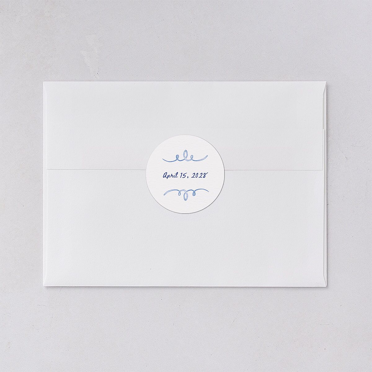 Countryside Crest Wedding Stickers Royal Blue Circle