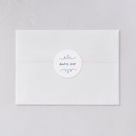 Countryside Crest Wedding Stickers Royal Blue Circle