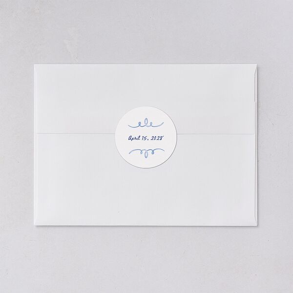 Countryside Crest Wedding Stickers Royal Blue Circle