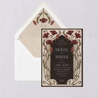 Vintage Nouveau Floral Euro Envelope Liners Merlot Luxe