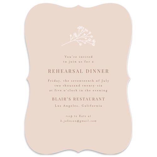 Baby's Breath Rehearsal Dinner Invitations Blossom Signature Blank Bracket