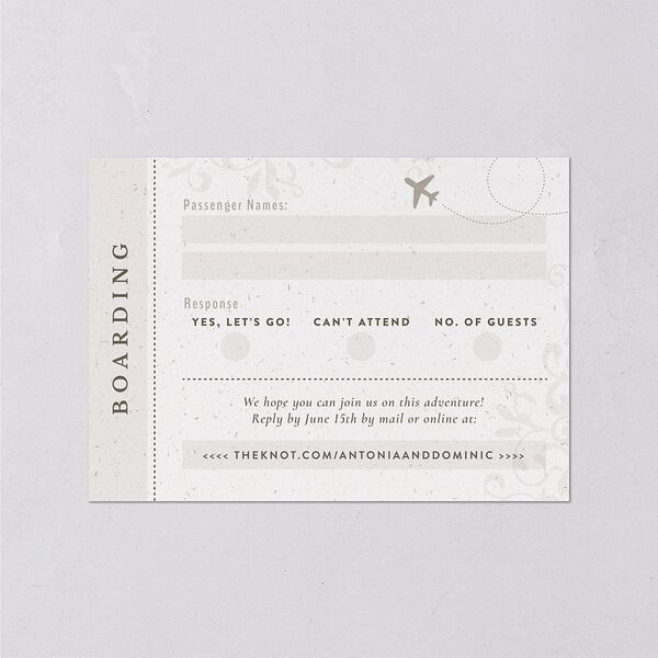 Timeless Passport Wedding Response Cards Linen Signature Standard