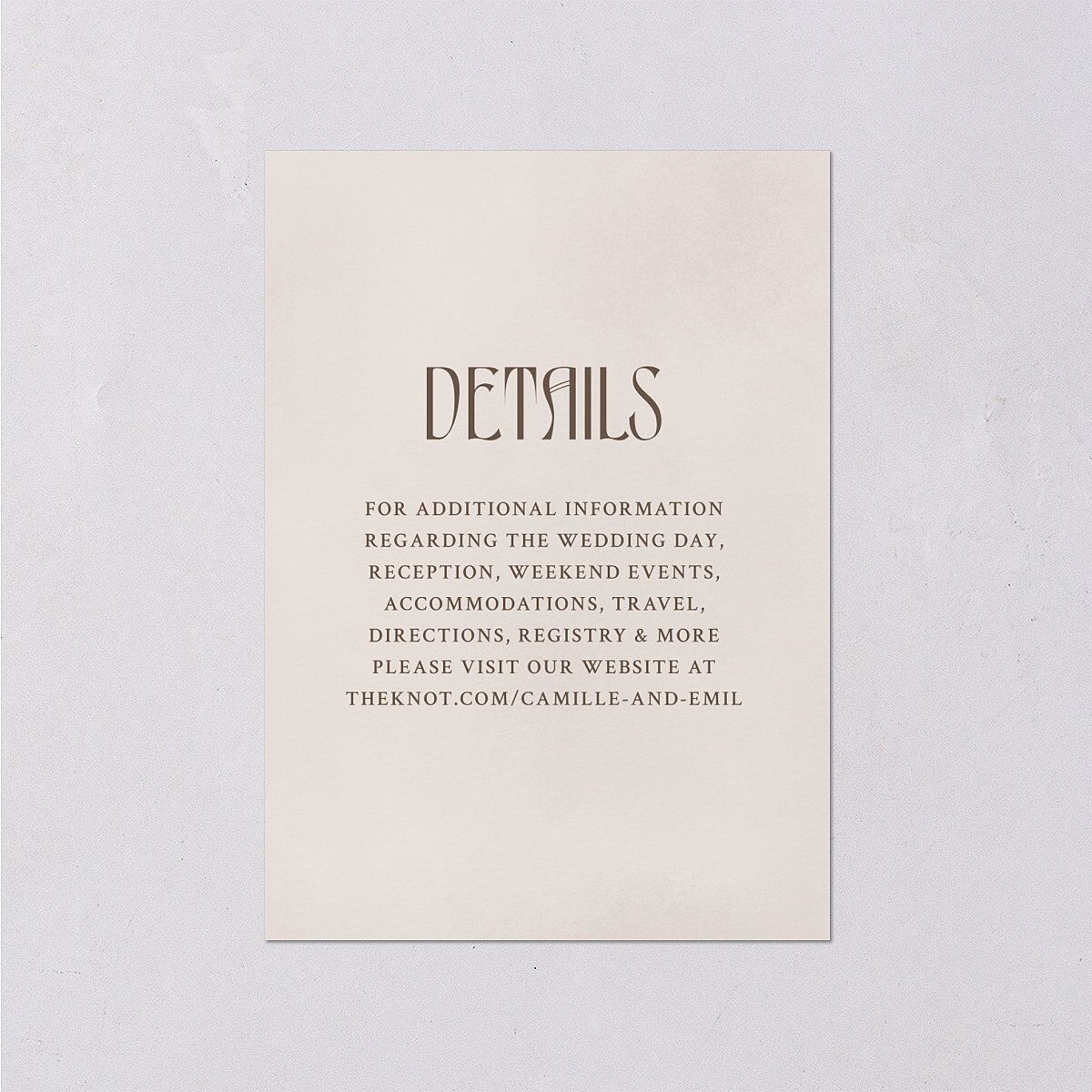 Calla Lily Nouveau Wedding Enclosure Cards Champagne Signature Standard