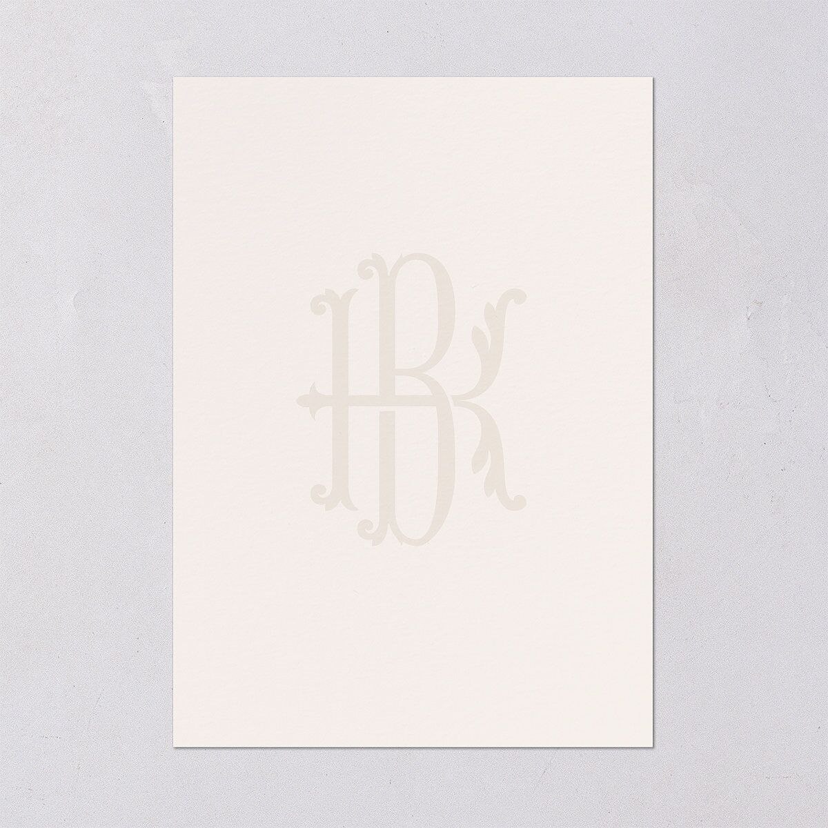 Luxury Floral Monogram Save the Date Cards Cotton Signature smooth Blank No Standard