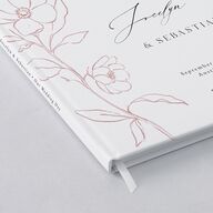 Floral Sketch Wedding Guest Book Off-White