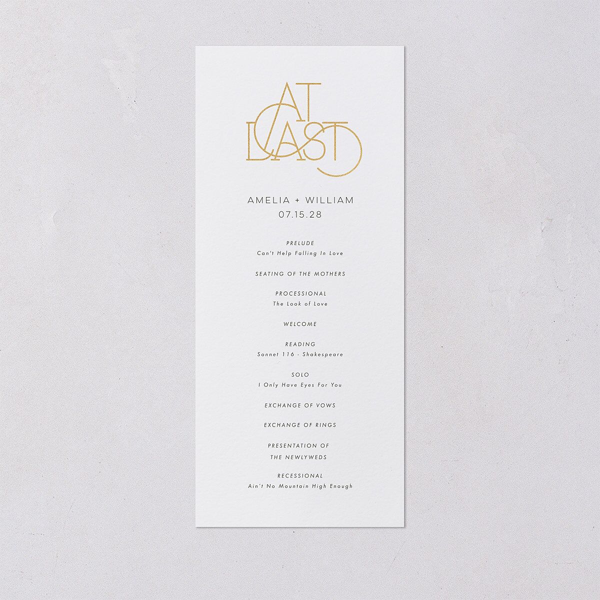 Ornate Love Song Wedding Programs Gold Hunter Green Signature