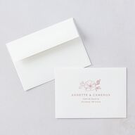 Floral Border Wedding Response Card Standard Envelopes White Standard Desert Rose Return Address Signature