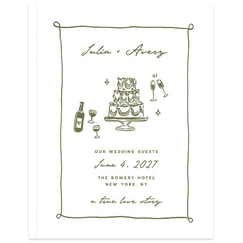 Hand Drawn Cake Guest Books Dark Camo