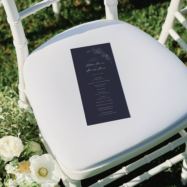 Romantic Branches Wedding Programs Navy Signature