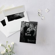 Minimalist Gothic Typography Photo Thank You Cards Midnight