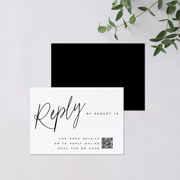 You Are Mine QR Code RSVP Cards Pure White Signature Standard